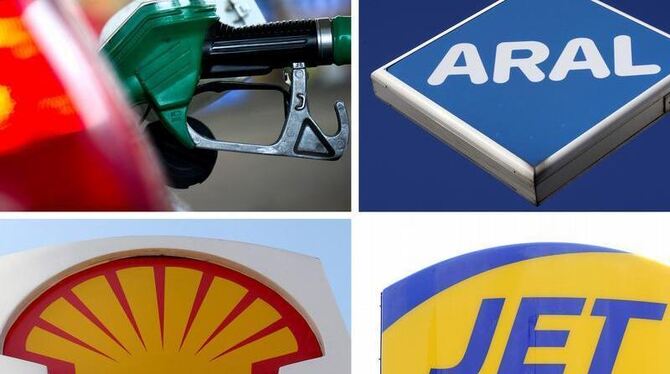 Die Logos von Aral, Shell und Jet. Im Kampf gegen das Allzeithoch bei den Spritpreisen hat das Bundeskartellamt gegen die füh