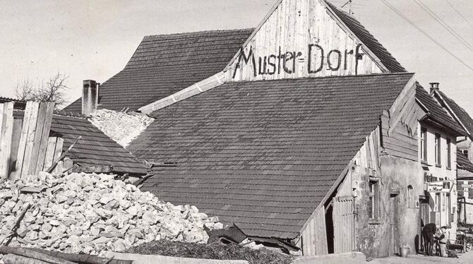 Mehrstetten am 1. März 1967: Vom Land als Musterdorf auserkoren, sollte hier die Idee der Dorferneuerung erprobt werden.