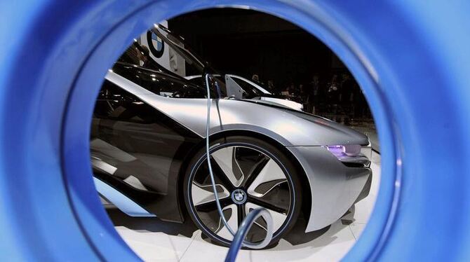 BMW-Konzeptauto i8 auf der Automesse in New York. Foto: Justin Lane 