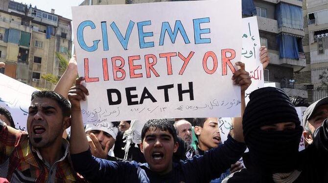 »Freiheit oder Tod«: Protest gegen das Assad-Regime in der libanesischen Hauptstadt Beirut. Foto: Wael Hamzeh