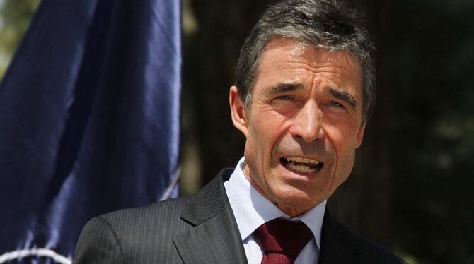 NATO-Generalsekretär Anders Fogh Rasmussen besuchte im April Kabul. Foto: S. Sabawoon