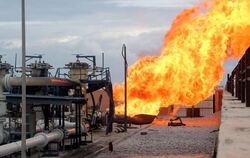 Brand an einer ägyptischen Pipeline in Al Arisch: Ägypten hat die Gaslieferungen an Israel gestoppt. Foto: Str