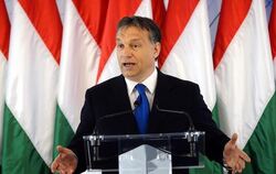 Der ungarische Ministerpräsident Viktor Orban hält eine Rede in Debrecen. Foto: Zsolt Czegledi/Archiv
