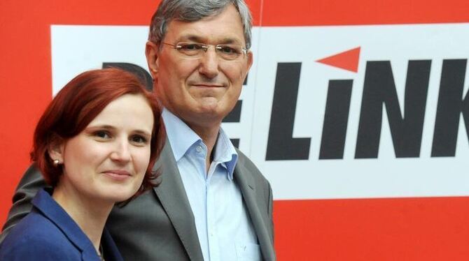 Katja Kipping und Bernd Riexinger, die neuen Vorsitzenden der Partei Die Linke. Foto: Julian Stratenschulte