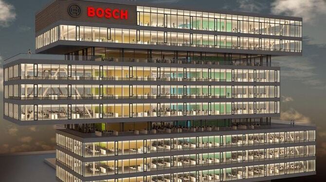 Die Illustration zeigt das geplante neue Zentrum für Forschung und Vorausentwicklung der Robert Bosch GmbH in Renningen. Foto