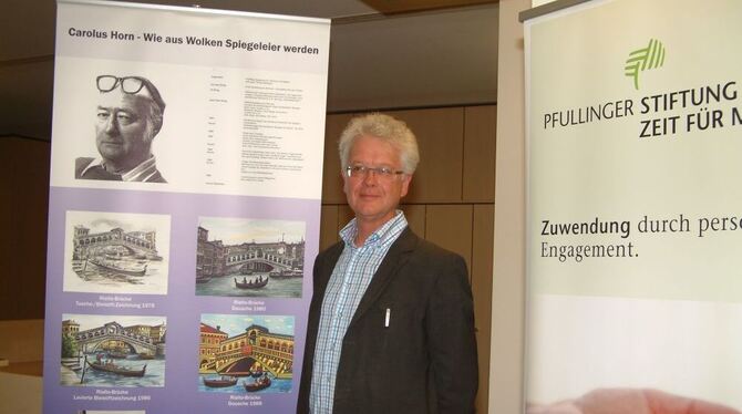 Dr. Eberhard Sting, Psychiater aus Reutlingen, sprach über die Auswirkungen der Demenz auf den Schaffensprozess des Künstlers Carolus Horn.