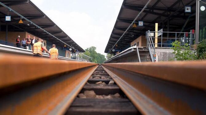 Bauarbeiten am Schienennetz in Berlin. Foto: Sebastian Kahnert / Archiv