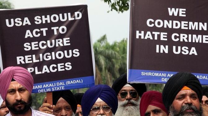 Auch in Indien hat der Amoklauf in einem Sikh-Tempel in den USA Entsetzen ausgelöst. Foto: Harish Tyagi