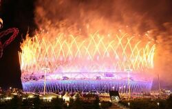 Zum Abschluss der Spiele gab es ein großes Feuerwerk. Foto: Friso Gentsch