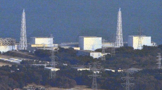 Blick auf das japanische Katastrophen-Kernkraftwerk Fukushima. Foto: Kyodo/Archiv