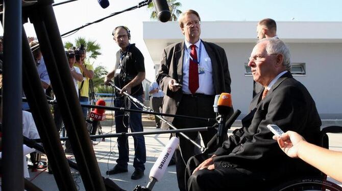 Wolfgang Schäuble beim Treffen der EU-Finanzminister im zyprischen Nikosia. Foto: Katia Christodoulou