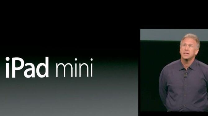 Phil Schiller, Marketingchef von Apple, bei der Präsentation des neuen iPad mini. Foto: Screenshot: Apple 