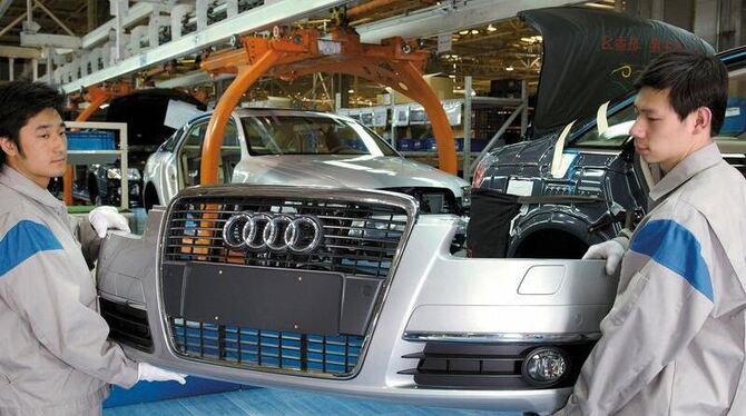 Audi-Montagehalle im chinesischen Changchun: Der Autohersteller will BMW und Daimler überholen.