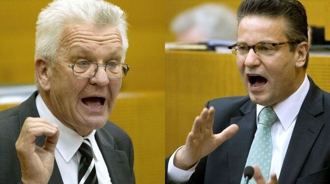 Winfried Kretschmann und Peter Hauk schließen Frieden. FOTO: DPA