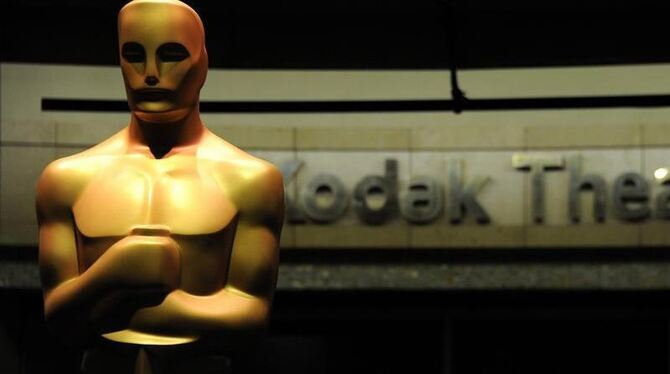 Eine Oscar-Statue vor dem Kodak Theatre in Hollywood. Foto: Paul Buck