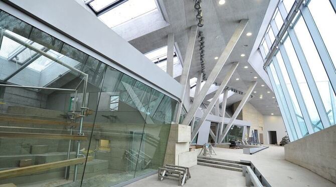 Die Baustelle des Affenhauses in der Wilhelma.