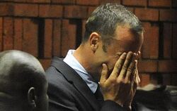 Oscar Pistorius verliert bei der Anhörung in Pretoria die Fassung. Foto: Antoine de Ras