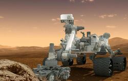 Marsrover «Curiosity» entnimmt erstmals Gesteinsprobe. Foto: NASA/JPL-Caltech