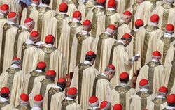 Zahlreiche Kardinäle haben sich auf dem Petersplatz versammelt. Foto: EPA/VALDRIN XHEMAJ