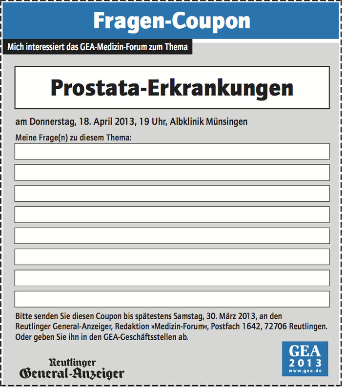 Schreckgespenst ProstataKrebs Reutlingen Reutlinger General