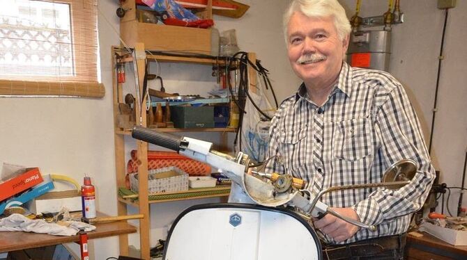 An diesem Roller werkelt Wolfgang Hahn derzeit in seinem Keller. An diesem Roller werkelt Wolfgang Hahn derzeit in seinem Keller.