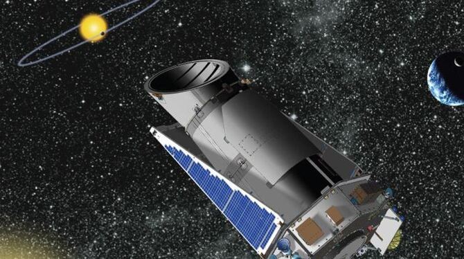 Die Zeichnung zeigt das Teleskop »Kepler« im Weltall. Foto: NASA