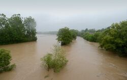 Neckar-Hochwasser bei Mittelstadt.