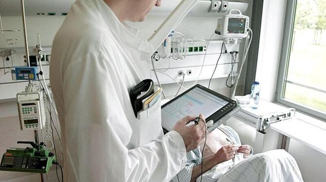 Visite im Krankenhaus.