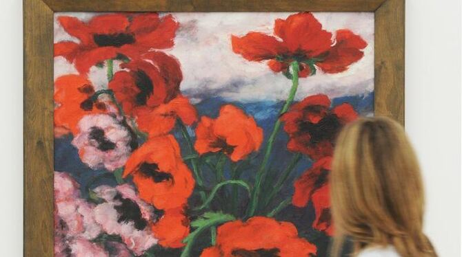 Emil Noldes »Großer Mohn (rot, rot, rot)« aus dem Jahr 1942 in Baden-Baden. Foto: Uli Deck
