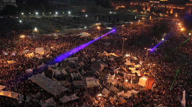Demonstration gegen den nun abgesetzten ägyptischen Präsidenten Mursi auf dem Tahrir-Platz.
