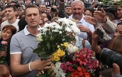 Begeisterter Empfang für den Kremlgegner Nawalny in Moskau. Foto: Sergei Chirikov