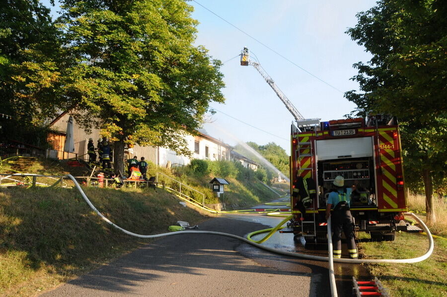 Großbrand zerstört Schützenhaus in Weilheim