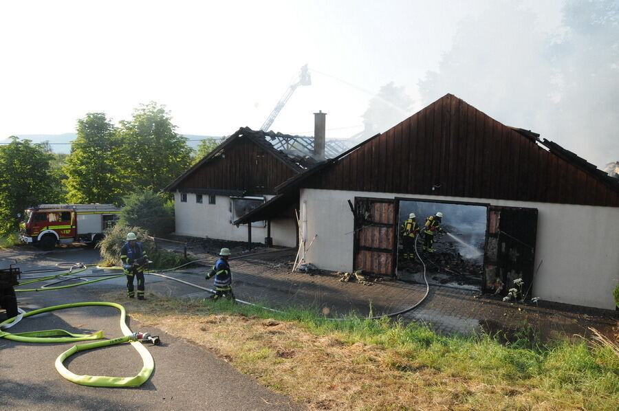 Großbrand zerstört Schützenhaus in Weilheim