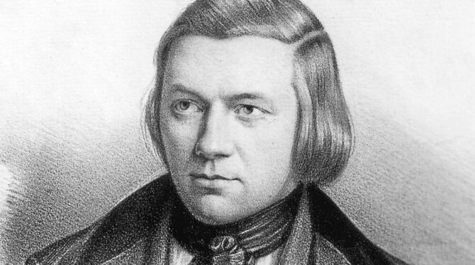 Hermann Kurz, hier im Alter von 30 Jahren auf einer Radierung von Johann Lindner, hatte in Tübingen seine Anfänge als Dichter un