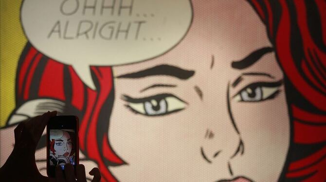 Comic-Helden mit Sprechblasen als Kunstform, die besonders bei jüngeren Leuten gut ankommt: Roy Lichtensteins Bild "Ohhh...Alrig