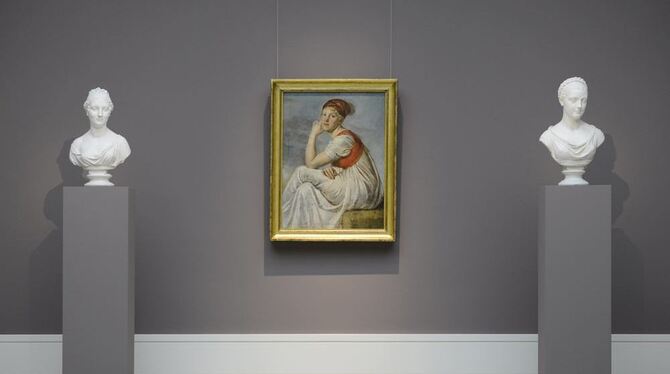 Schwäbischer Klassizismus: Gottlieb Schicks Gemälde von Heinrike Dannecker (1802) und Marmorbüsten von Johann Heinrich von Danne