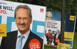Wahlplakate der SPD, FDP und der Freien Wähler in Kaufbeuren. Foto: Karl-Josef Hildenbrand