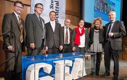 Die Kandidaten beim GEA Wahlpodium.