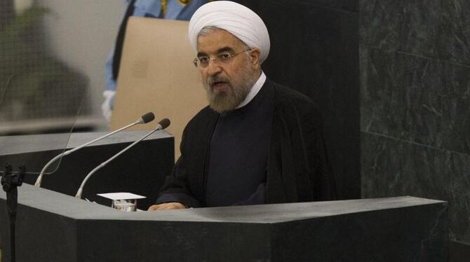 Die erste Rede von Irans neuem Präsidenten Ruhani vor der UN-Vollversammlung war mit Spannung erwartet worden. Foto: Brendan