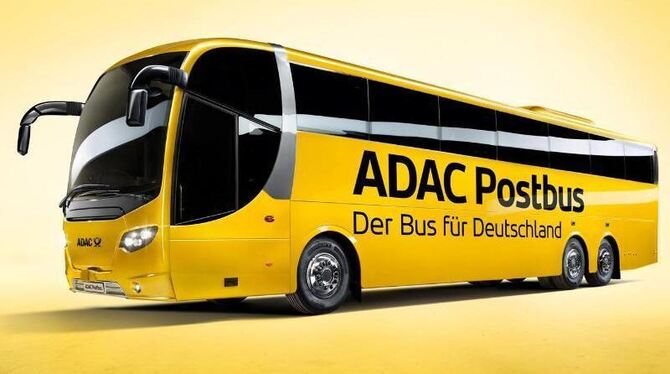 Das Computerbild zeigt einen neuen Bus für das gemeinsame Fernbusnetz der Deutschen Post und des ADAC . Foto: Deutsche Post