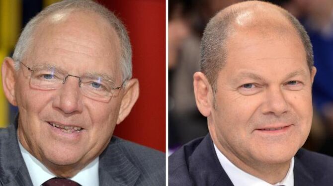 Wolfgang Schäuble (l) und Hamburgs Regierungschef Olaf Scholz sind die Verhandlungsführer in der Arbeitsgruppe "Finanzen, Hau