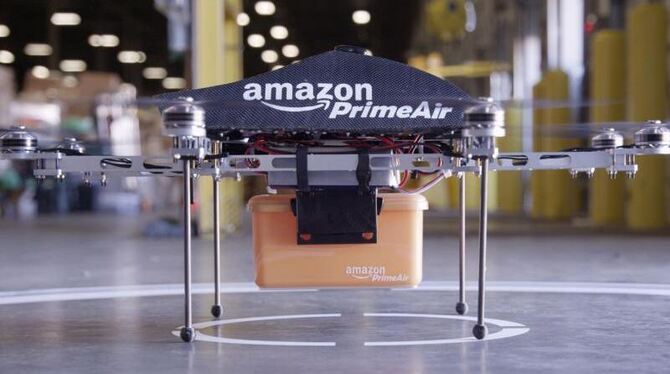 Amazon will in einigen Jahren Bestellungen mit automatischen Mini-Drohnen zustellen. Foto: Amazon