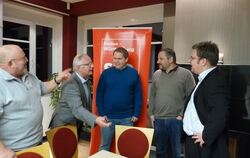 Infoveranstaltung bei der Münsinger SPD: Klaus Belger, Prof. Hermann Wenzel, Sebastian Weigle, Jochen Klaß, Dr. Martin Rosemann.