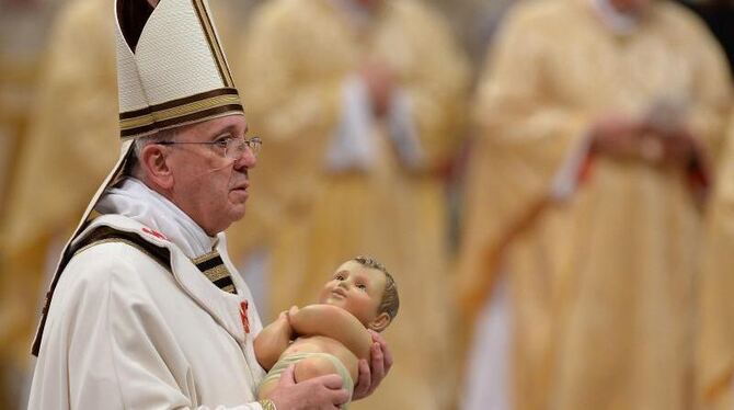 Franziskus feiert erstmals als Papst die Geburt Jesu. Foto: Ettore Ferrari