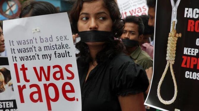 Proteste gegen Vergewaltigungen in Indien. Foto: Piyal Adhikary