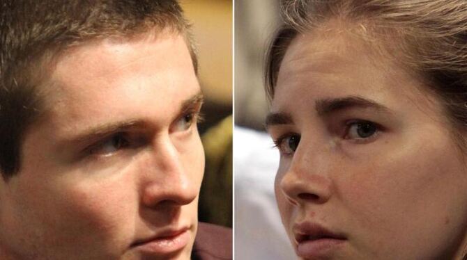 Die Angeklagten Raffaele Sollecito und Amanda Knox im September 2011 vor Gericht. Foto: Pietro Crocchioni/Archiv Die Angeklagten Raffaele Sollecito und Amanda Knox im September 2011 vor Gericht. Foto: Pietro Crocchioni/Archiv
