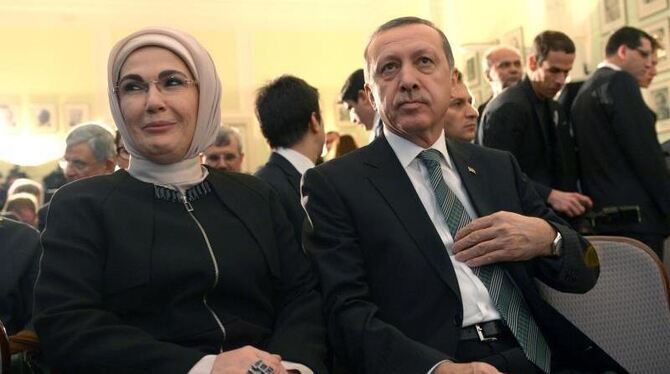 Der türkische Ministerpräsident Recep Tayyip Erdogan und seine Ehefrau Emine besuchen Berlin. Foto: Rainer Jensen