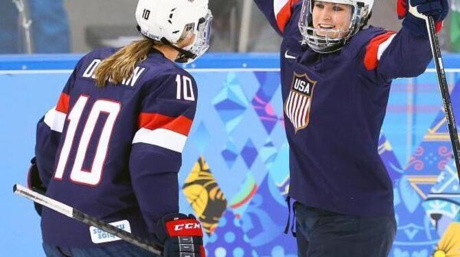 Die Eishockey-Frauen der USA besiegten die Schweiz mit 9:0. Foto: Srdjan Suki