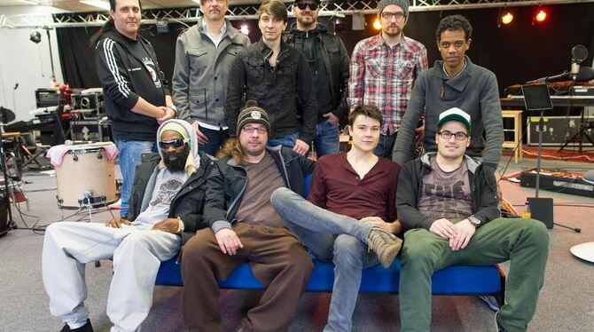 Die Söhne Mannheims im Probenraum.