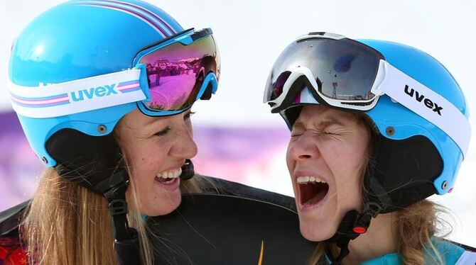 Gewonnen: Die Snowboarderinnen Anke Karstens (links) und Amelie Kober.